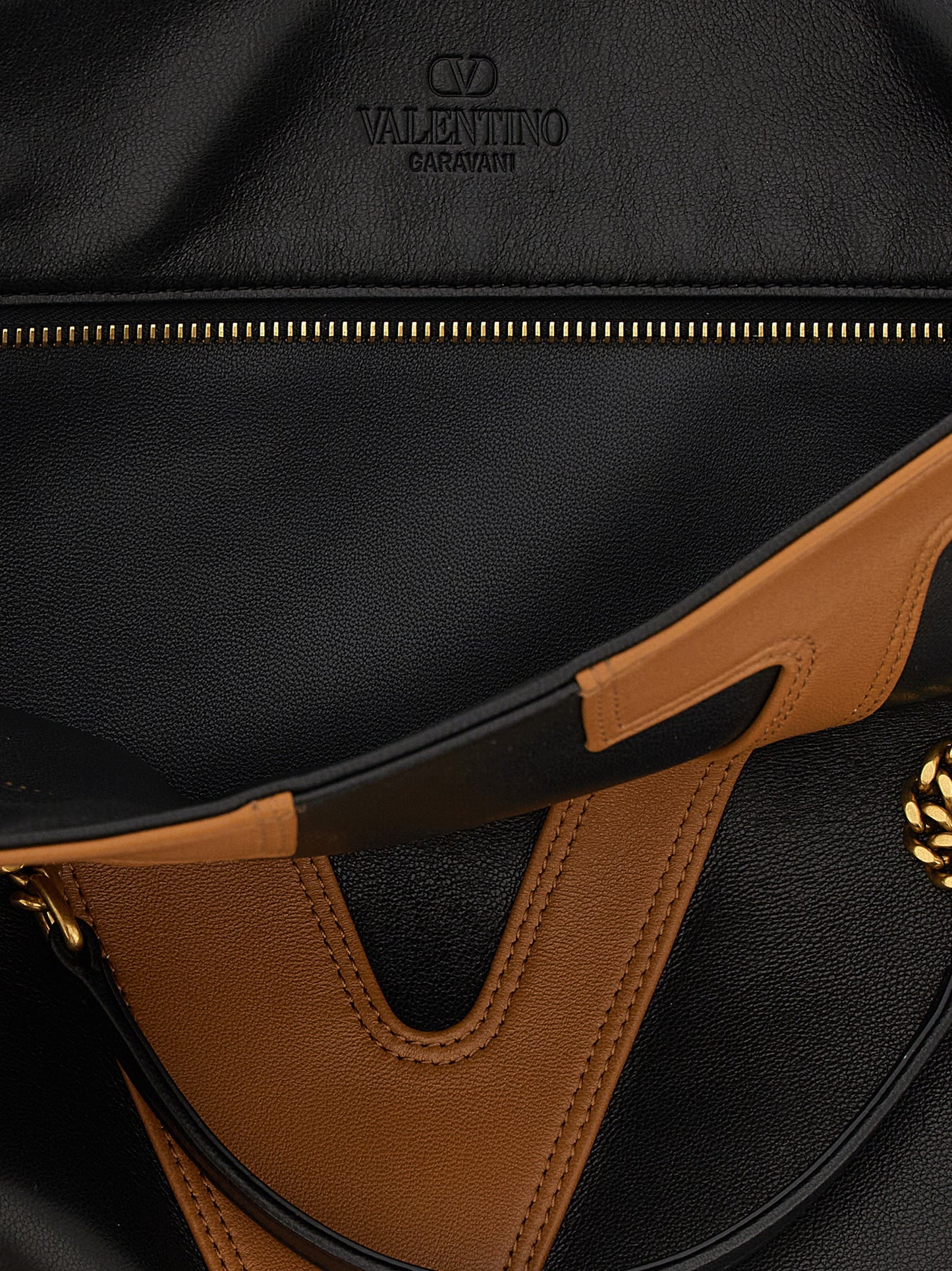 Valentino Garavani Brown Lamb Leather Tote Bag