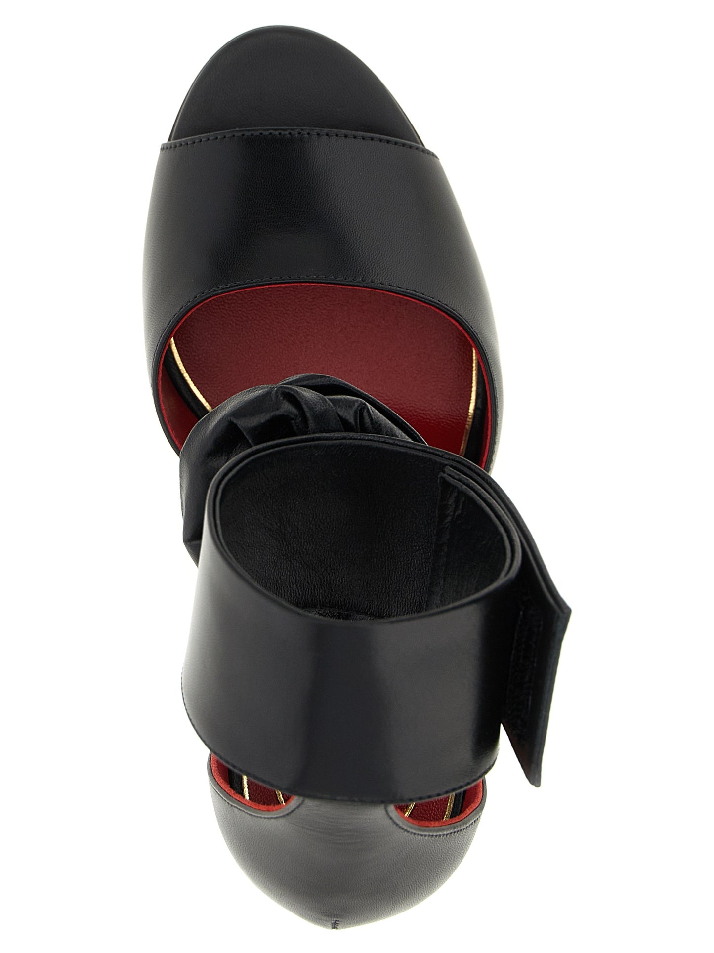 Valentino Garavani Black Calfskin Stiletto Heel Sandals