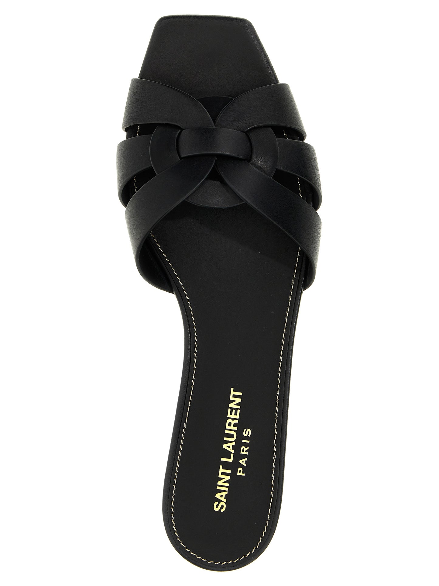 Saint Laurent Black Calfskin Slides