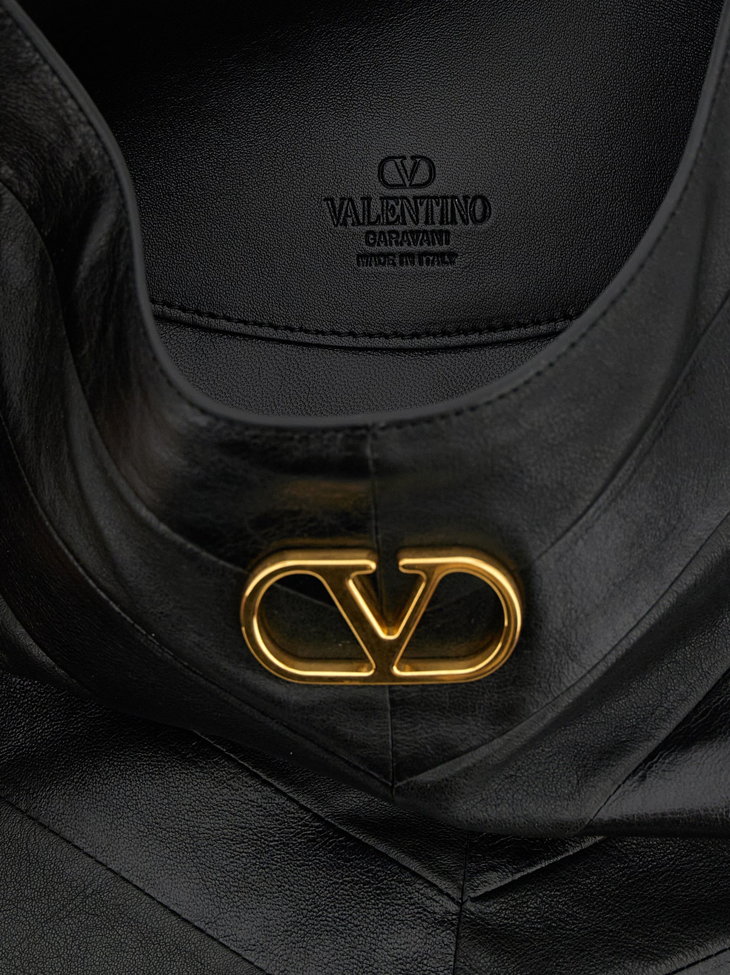 Valentino Garavani Black Lamb Leather Shoulder Bag