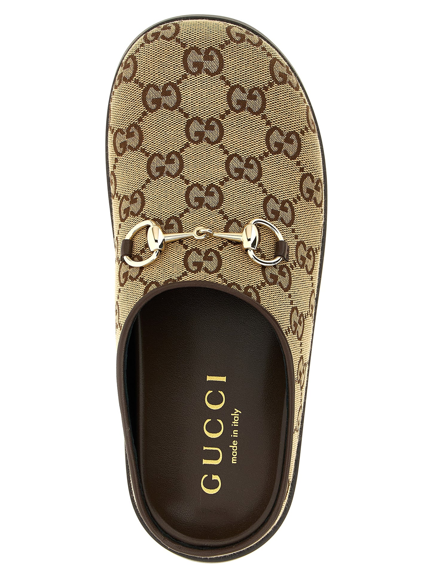 Gucci Beige Cotton Mules