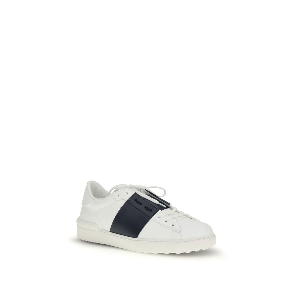 Valentino Garavani Blue Calf Leather Bos Taurus Low Top Sneakers