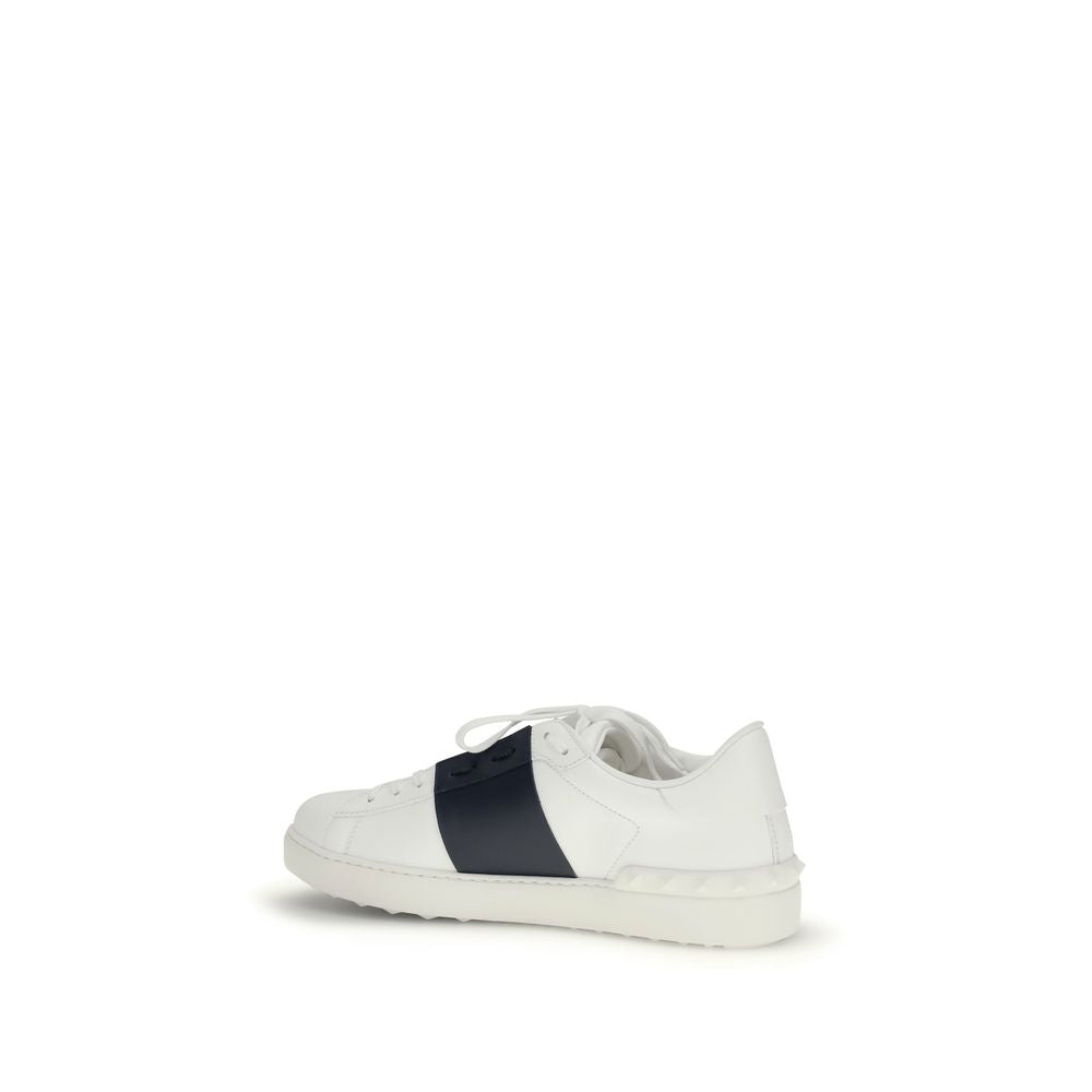 Valentino Garavani Blue Calf Leather Bos Taurus Low Top Sneakers
