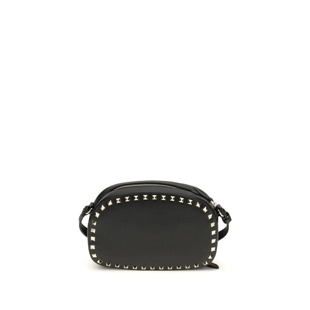 Valentino Garavani Black Calf Leather Bos Taurus Shoulder Bag