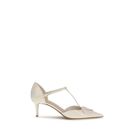 Valentino Garavani Beige Calf Leather Bos Taurus High Heel Pumps