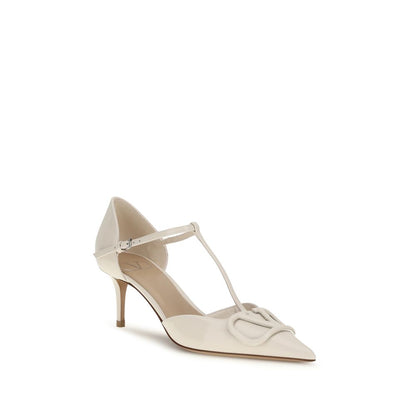 Valentino Garavani Beige Calf Leather Bos Taurus High Heel Pumps