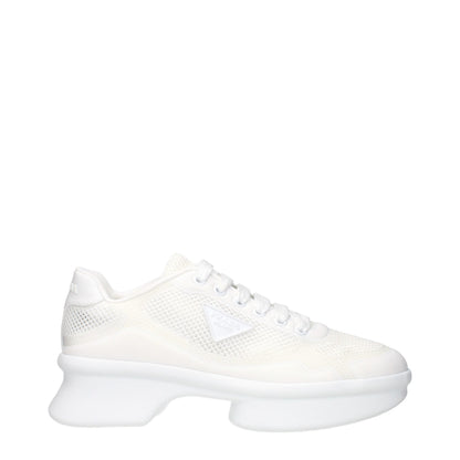 Prada White Fabric Low Top Sneakers