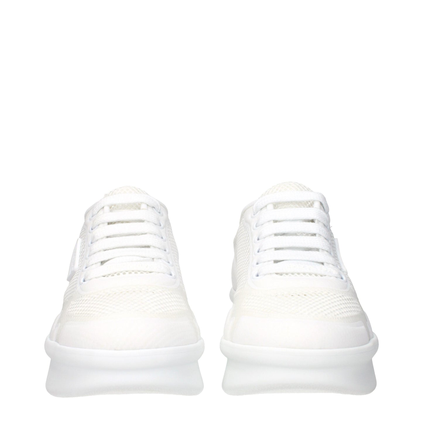 Prada White Fabric Low Top Sneakers