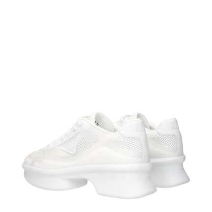 Prada White Fabric Low Top Sneakers