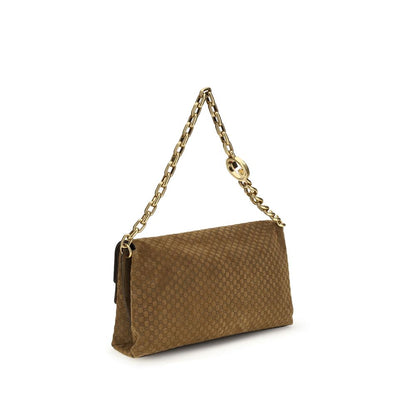 Gucci Brown Suede Leather Handbag