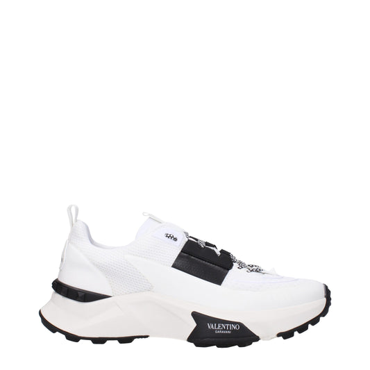 Valentino Garavani White Fabric Athletic Sneakers