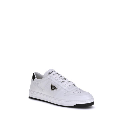 Prada White Calf Leather Bos Taurus Low Top Sneakers