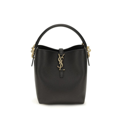 Saint Laurent Black Calf Leather Bos Taurus Backet Bag