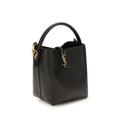Saint Laurent Black Calf Leather Bos Taurus Backet Bag