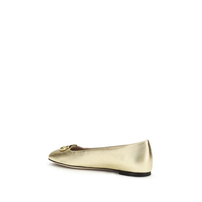 Valentino Garavani Gold Napa Leather / Calf Bos Taurus Ballet Flats