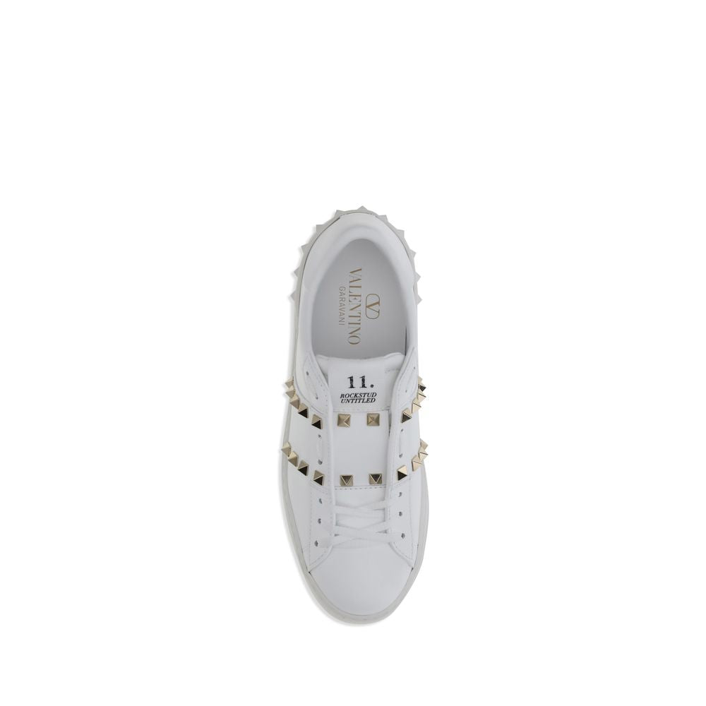 Valentino Garavani White Calf Leather Bos Taurus Sneakers