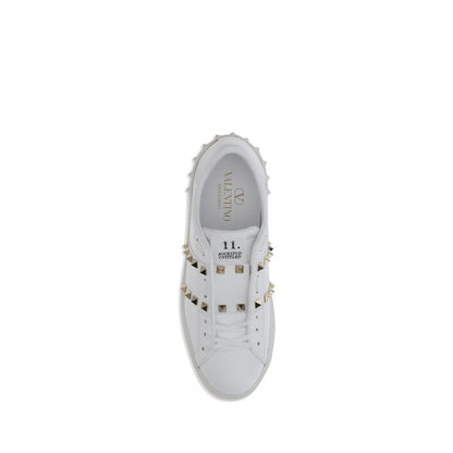 Valentino Garavani White Calf Leather Bos Taurus Sneakers
