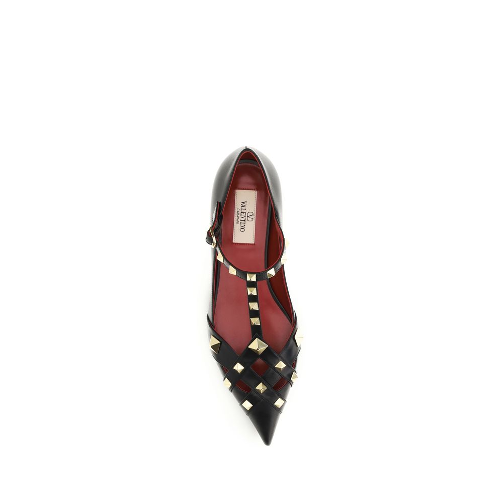 Valentino Garavani Black Goatskin Ballet Flats