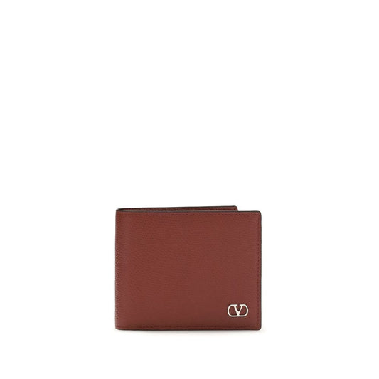 Valentino Garavani Bordeaux Calf Leather Bos Taurus Wallet