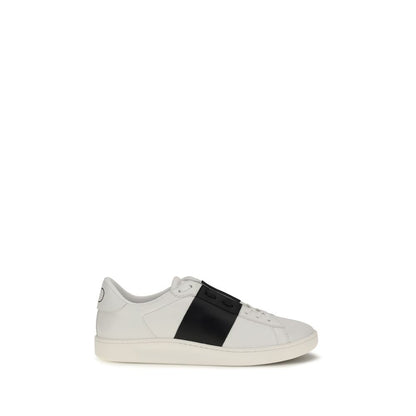 Valentino Garavani Black Calf Leather Bos Taurus Low Top Sneakers