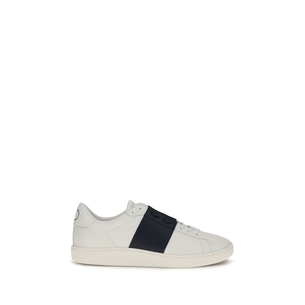 Valentino Garavani Blue Calf Leather Bos Taurus Low Top Sneakers