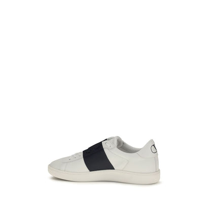 Valentino Garavani Blue Calf Leather Bos Taurus Low Top Sneakers