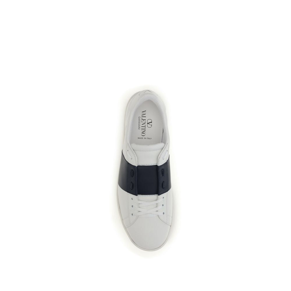 Valentino Garavani Blue Calf Leather Bos Taurus Low Top Sneakers