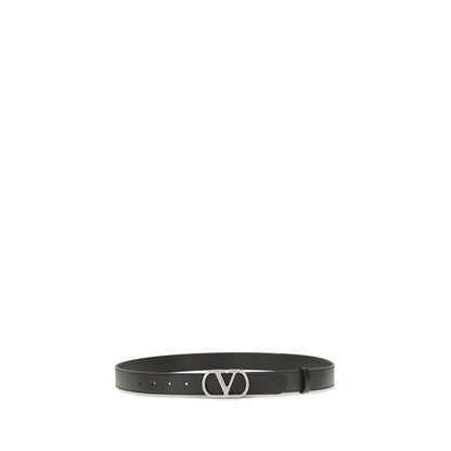 Valentino Garavani Black Calf Leather Bos Taurus Regular Belt