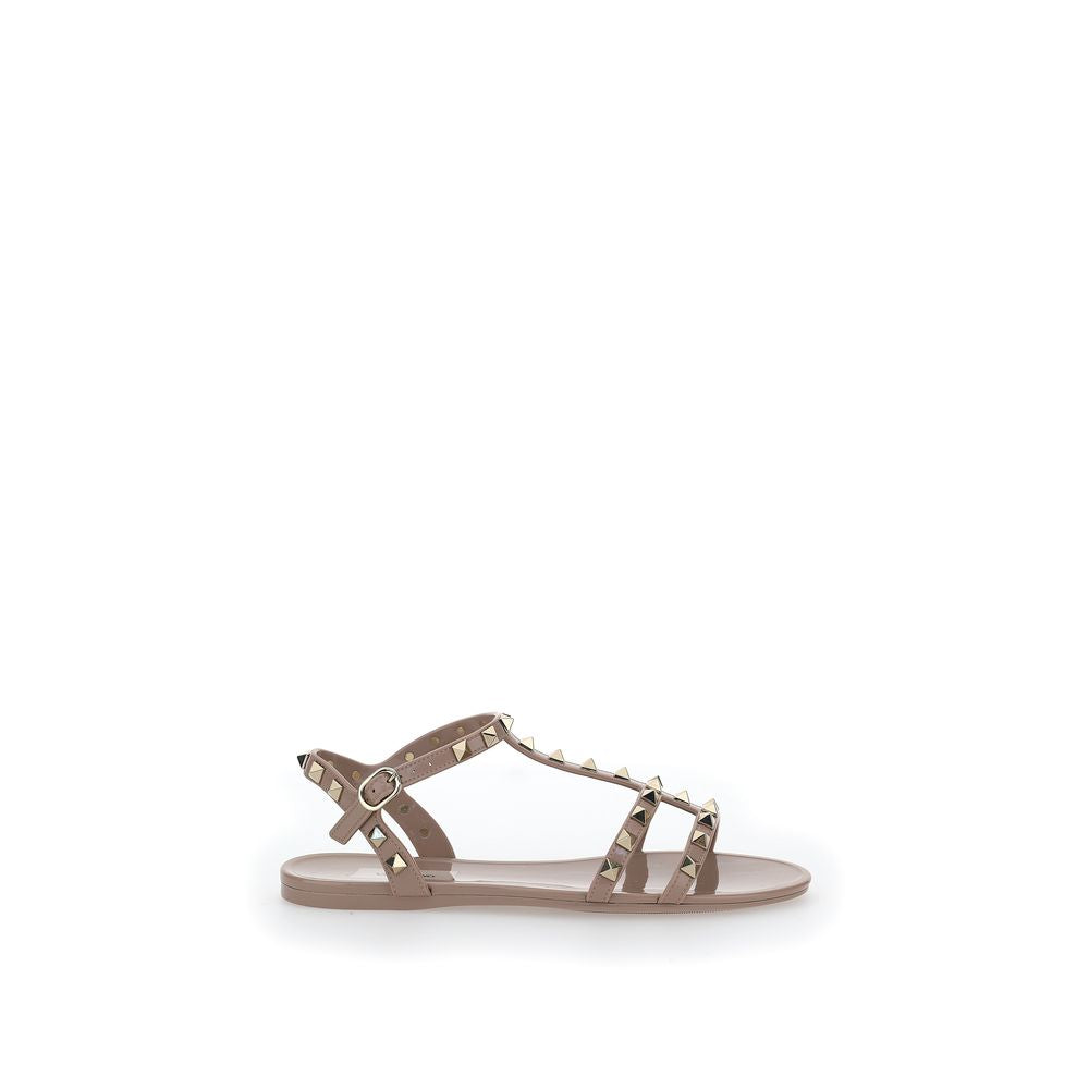 Valentino Garavani Beige Rubber Flat Sandals