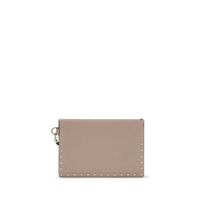 Valentino Garavani Beige Calf Leather Bos Taurus Clutch Bag