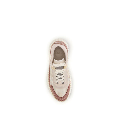 Chloé Beige Nylon Chunky Sneakers