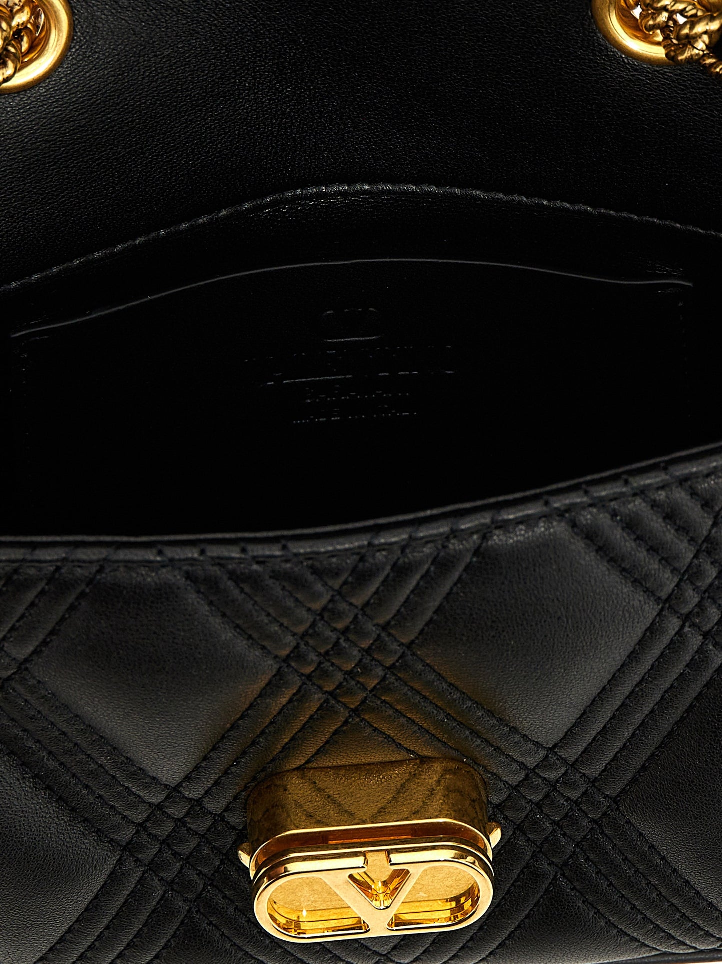 Valentino Garavani Black Lamb Leather Shoulder Bag