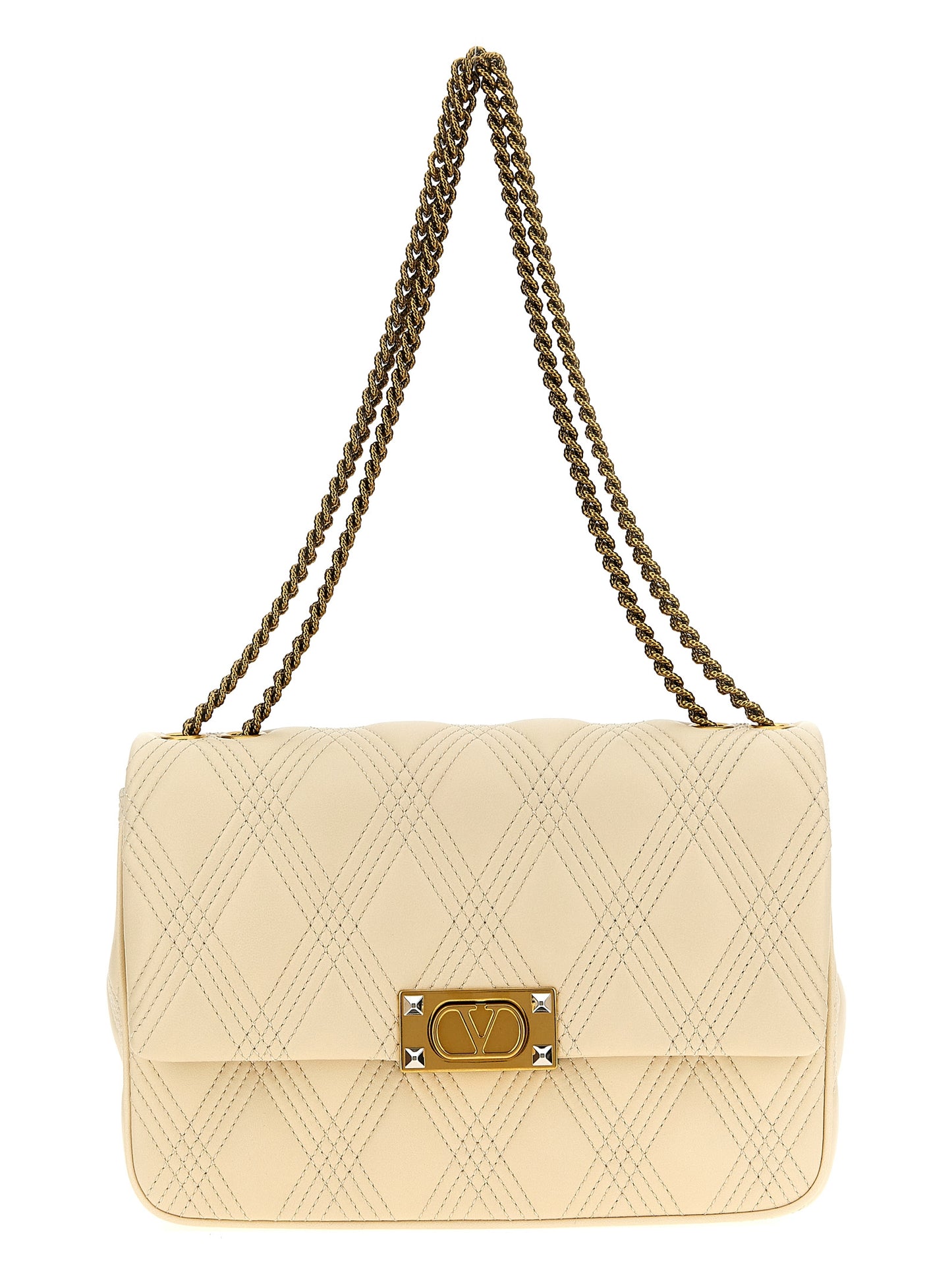 Valentino Garavani White Lamb Leather Shoulder Bag