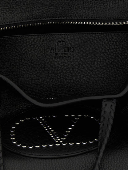 Valentino Garavani Black Calfskin Tote Bag