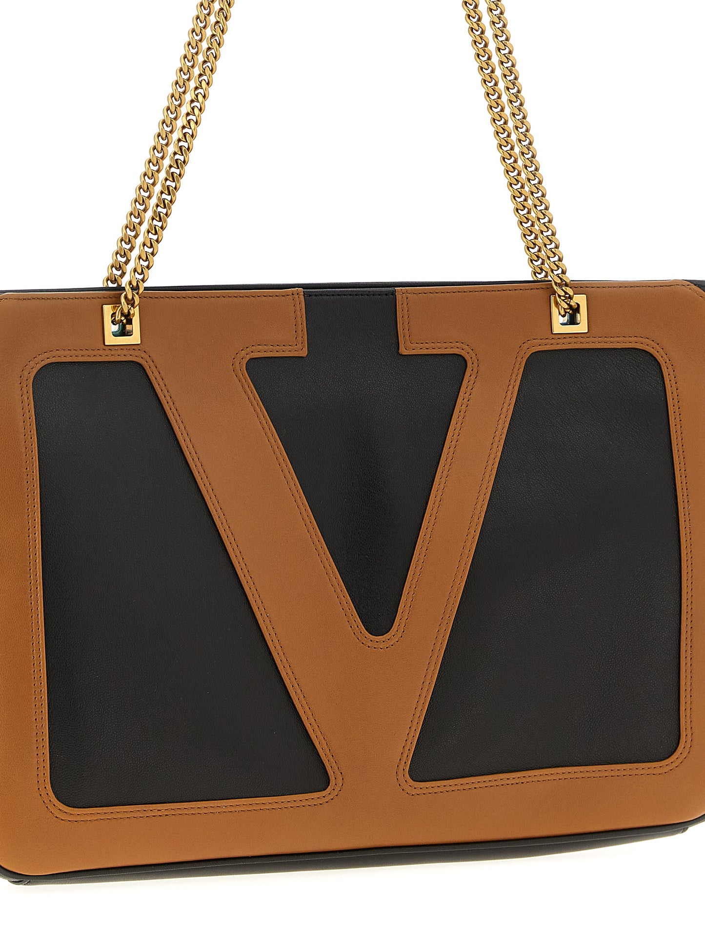 Valentino Garavani Brown Lamb Leather Tote Bag