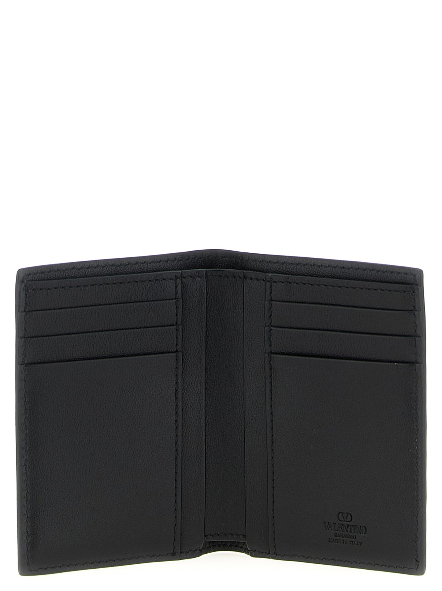 Valentino Garavani Black Ostrich Skin Cardholder