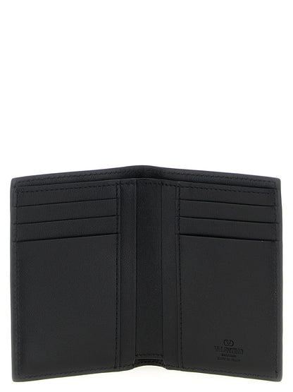 Valentino Garavani Black Ostrich Skin Cardholder