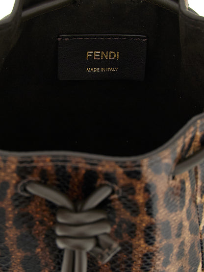 Fendi Brown Velvet Leather Handbag