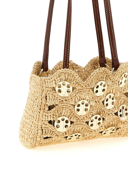 Paco Rabanne Beige Ramie Shoulder Bag
