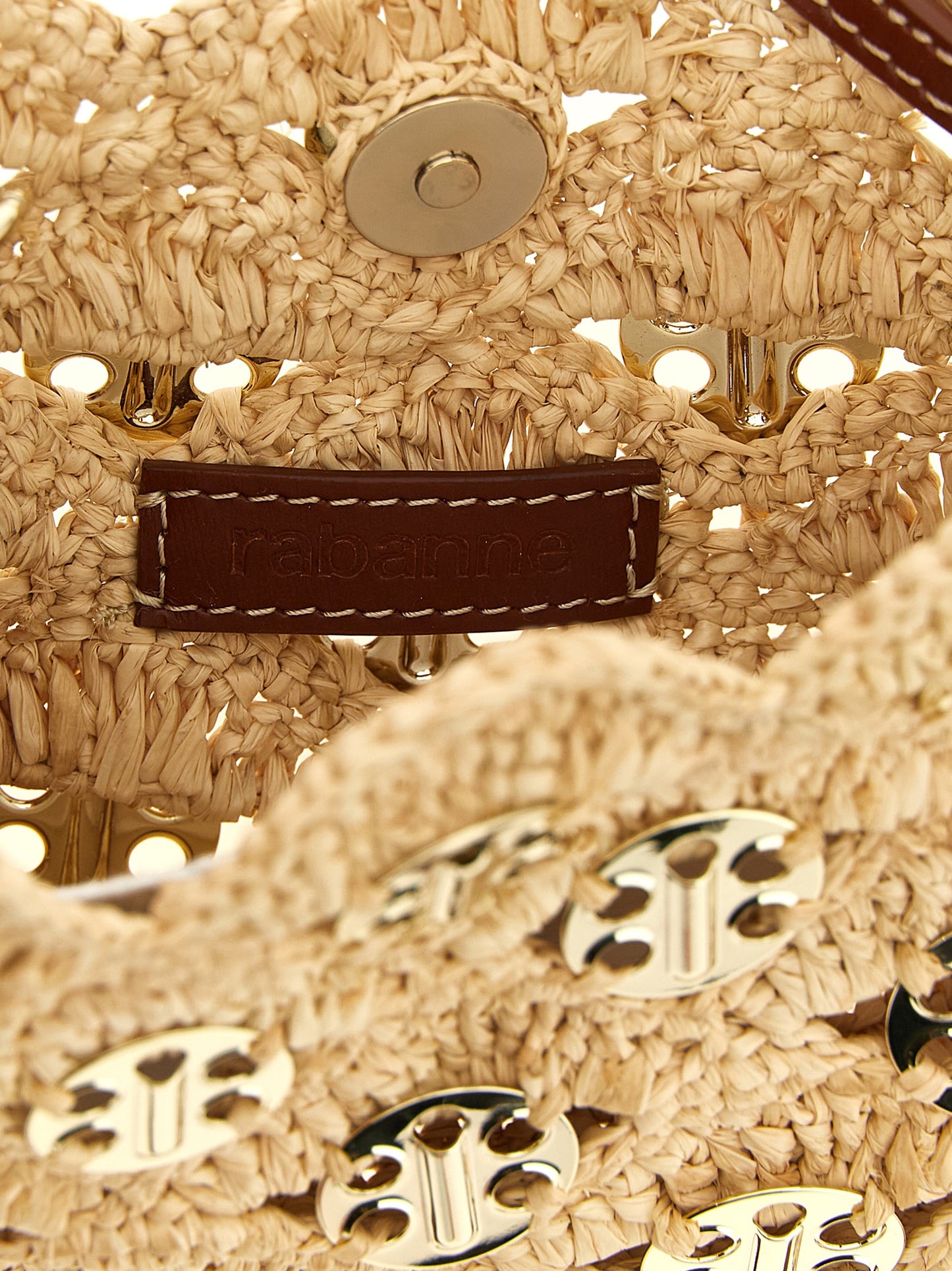 Paco Rabanne Beige Ramie Shoulder Bag