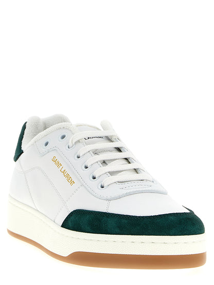 Saint Laurent Bicolor Calfskin Low Top Sneakers