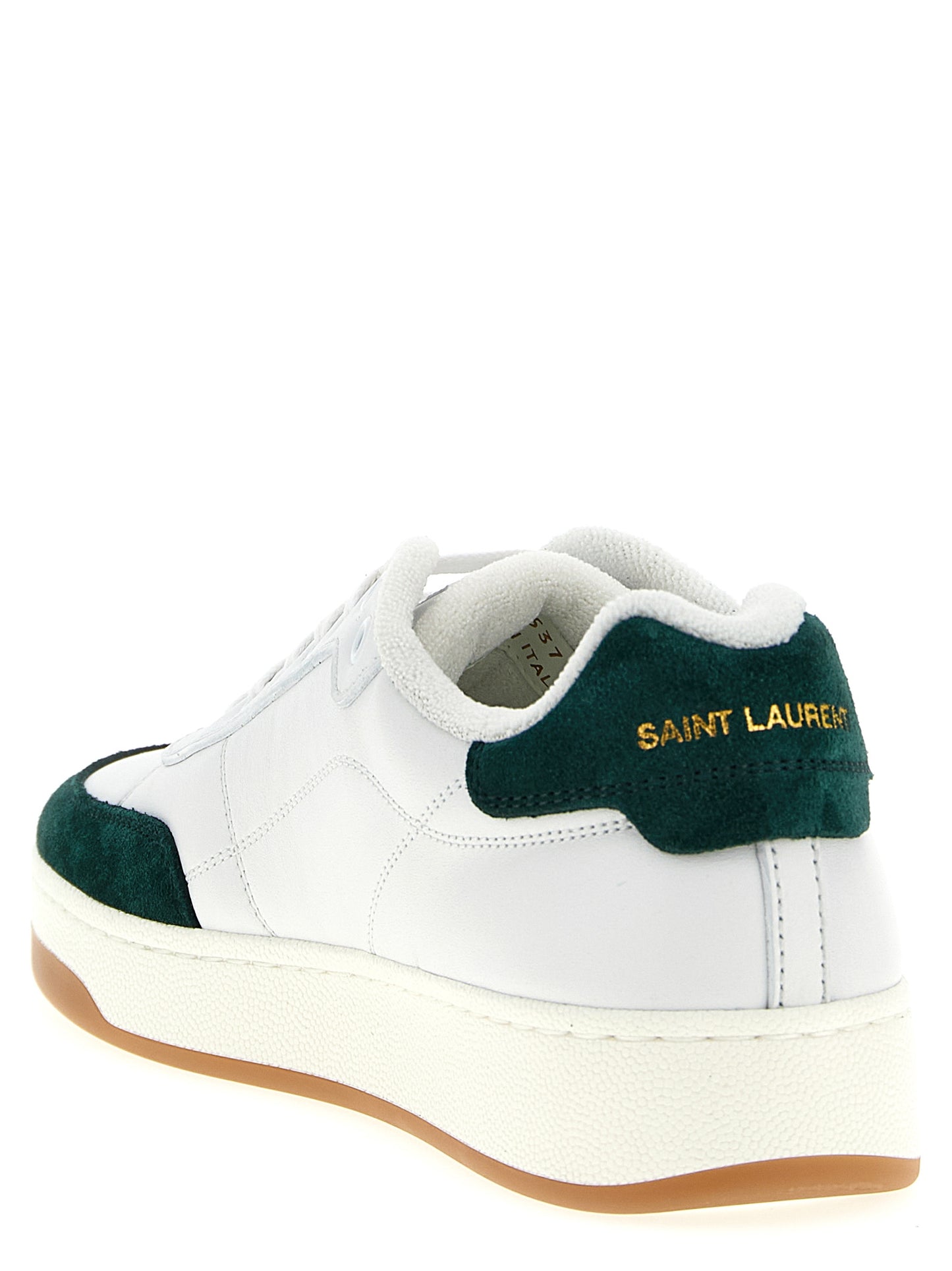 Saint Laurent Bicolor Calfskin Low Top Sneakers