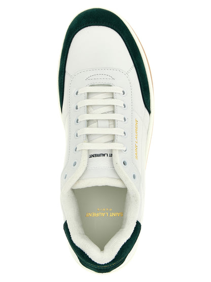 Saint Laurent Bicolor Calfskin Low Top Sneakers