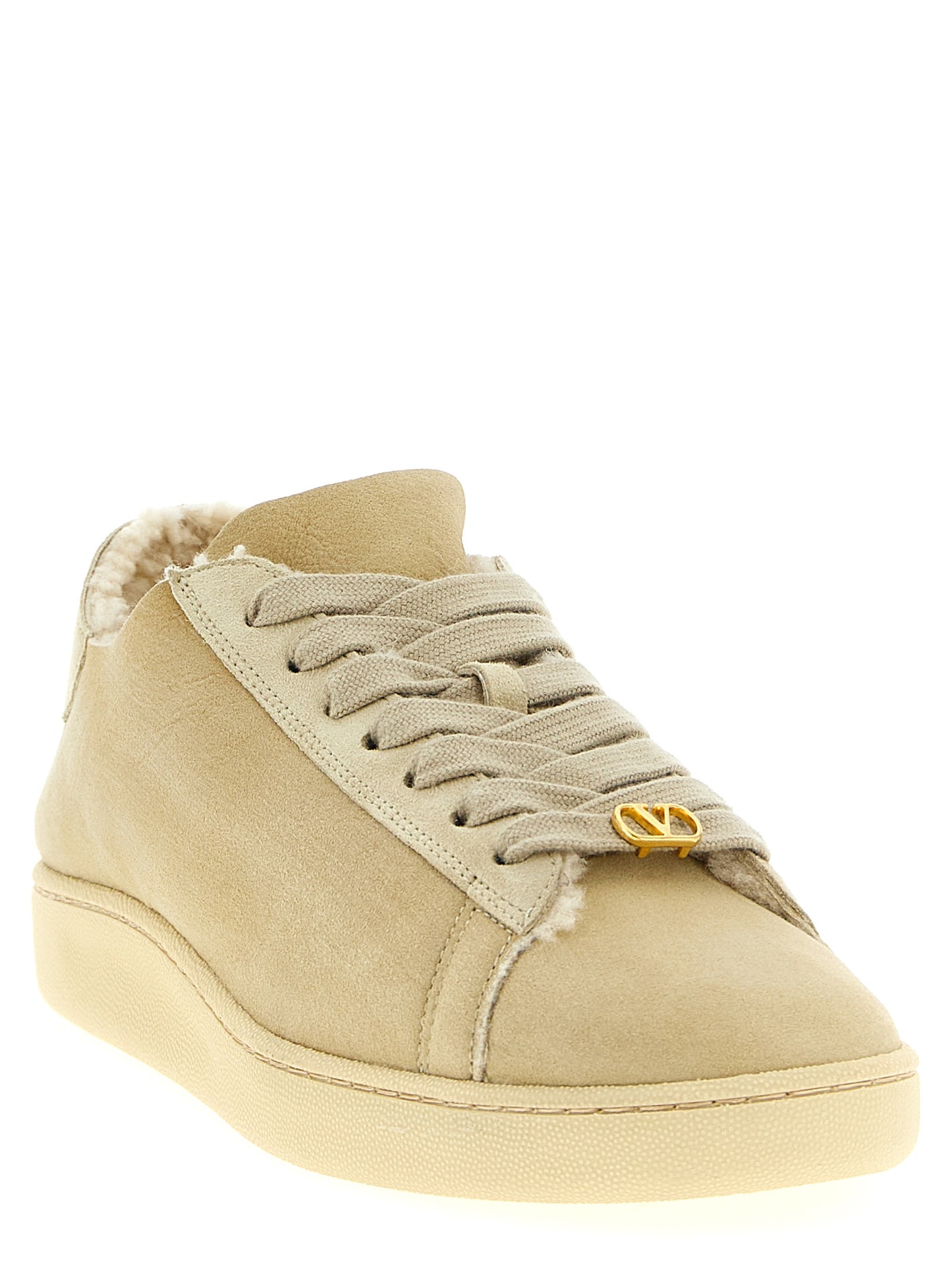 Valentino Garavani Beige Goatskin Low Top Sneakers