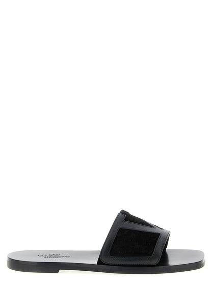 Valentino Garavani Black Calfskin Slides