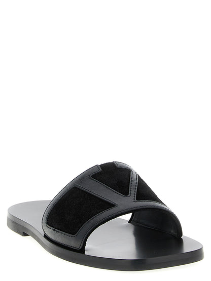 Valentino Garavani Black Calfskin Slides