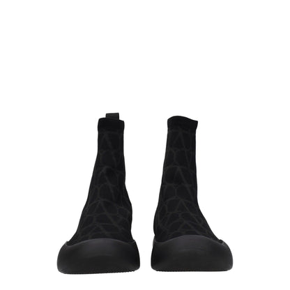 Valentino Garavani Black Fabric High Top Sneakers