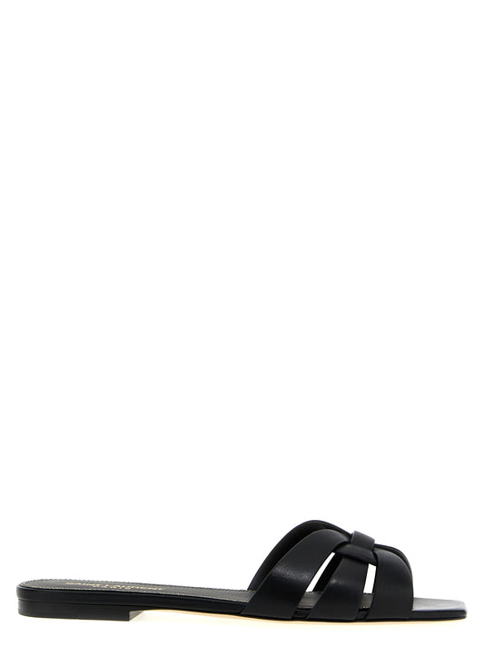 Saint Laurent Black Calfskin Slides