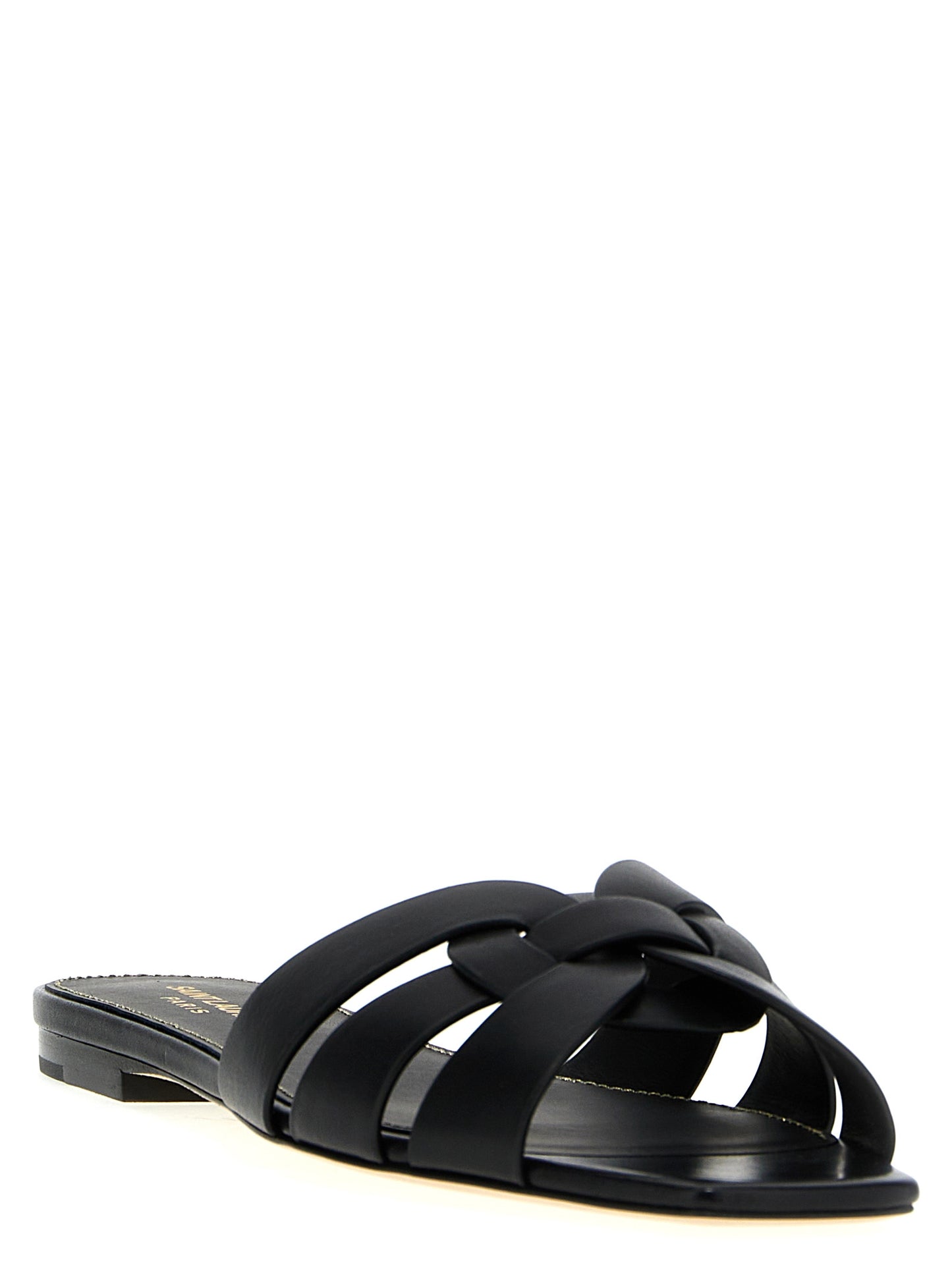 Saint Laurent Black Calfskin Slides