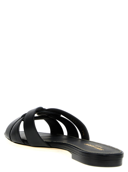 Saint Laurent Black Calfskin Slides